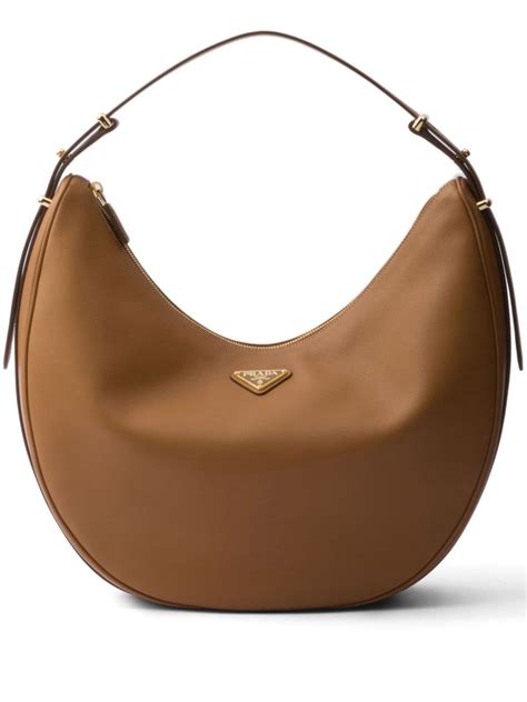 Prada Large Arqué Leather Shoulder Bag 